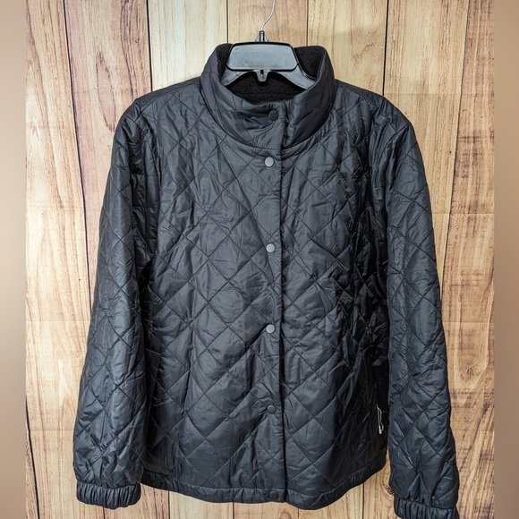 Eileen Fisher Eggshell Recycled Nylon Reversible Jacket Size XL Black Color NWOT - Picture 4 of 8